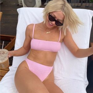 You swim pink bandeau swimsuit